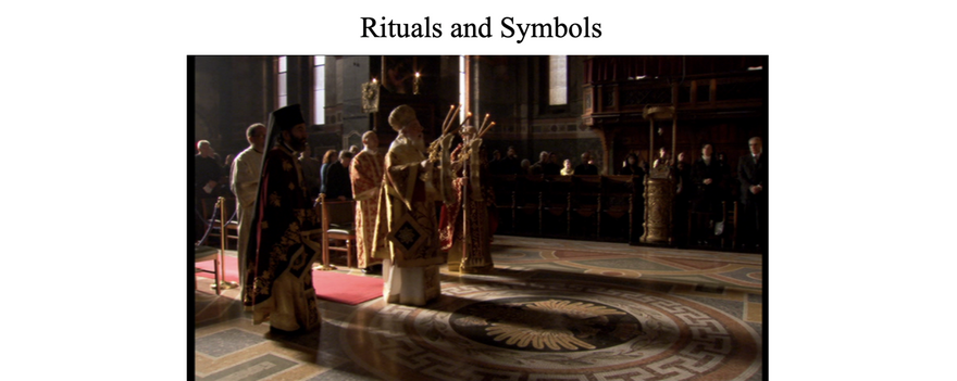 Instead of theology and the rational thought of the West, the East glories in mystery.  It emphasizes symbols and rituals, tradition and ceremony, and veneration of icons.